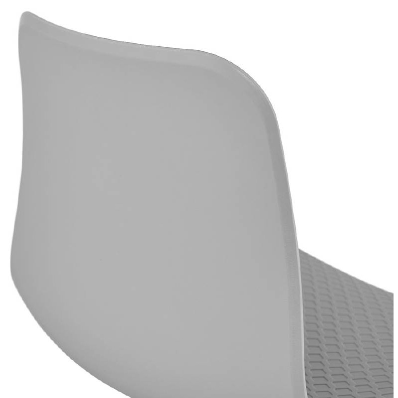 Diseño y silla industrial de polipropileno patas cromo metal (gris claro) - image 39337