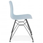 Design and industrial chair VENUS feet (sky blue) black metal