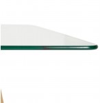 Table à manger design scandinave APOLINE en verre (90x180x75cm) (transparent)