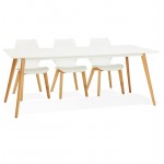 Dining table design Scandinavian CLEMENTINE wooden (200 x 90 x 75 cm) (white)