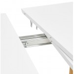 Mesa de comedor escandinavo para extensiones (Ø 120 cm) OLIVIA (120-220 x 120 x 75 cm) madera (blanco mate)