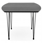 Table à manger design avec rallonges LOANA en bois et métal (100x170-270x73 cm) (noir)