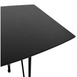 Mesa de comedor de diseño con extensiones LOANA en madera y metal (100 x 170-270 x 73 cm) (negro)