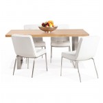 Dining table design or meeting table AXELLE in wood and metal (180 x 90 x 77 cm) (natural)