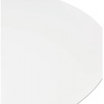 Mesa de comedor diseño o Oficina de MAUD en MDF y metal cromado (Ø 90 cm) (blanco, cromo)