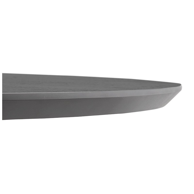 Ronda de diseño mesa de comedor u Oficina COLINE en MDF y cepillado de metal (Ø 90 cm) (acero negro, pulido) - image 39783