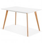 Table à manger design scandinave ou bureau MAYA (120x78x77 cm) (blanc)