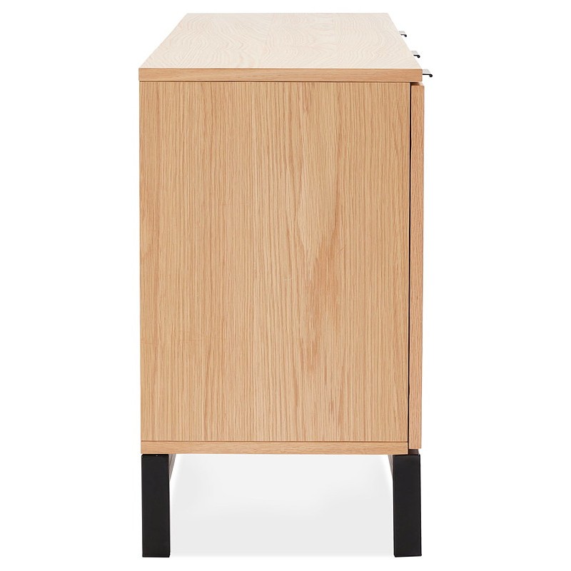 Buffet enfilade design 2 portes 3 tiroirs AGATHE en bois (chêne naturel) - image 40016