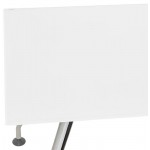 Bureau table de réunion moderne (80x160 cm) AMELIE en verre (blanc)