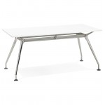 Schreibtisch Tisch moderne Tagungsräume (80 x 160 cm) AMÉLIE aus Holz (weiß)