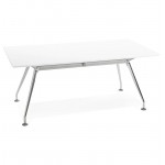 Ufficio moderno riunione tavolo in legno (90x180 cm) LAMA (bianco opaco)
