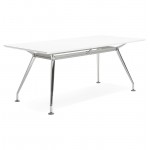 Bureau table de réunion moderne (90x180 cm) LAMA en bois (blanc mat)