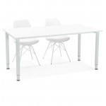 Madera mesa mesa reuniones (80 x 160 cm) LORENZO (blanco)