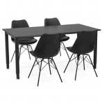 Mesa de madera de oficina reuniones (80 x 160 cm) LORENZO (negro)