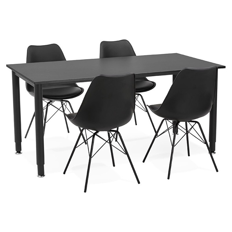 Mesa de madera de oficina reuniones (80 x 160 cm) LORENZO (negro) - image 40187