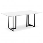 Diseño de mesa de comedor o escritorio de madera (180 x 90 cm) Douglas (Matt White)