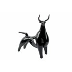 Design decorative sculpture Bull statue in resin H54 cm (black)