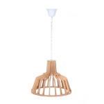 Lampe à suspension scandinave en bois H 39 cm Ø 41 cm TIYA (naturel)