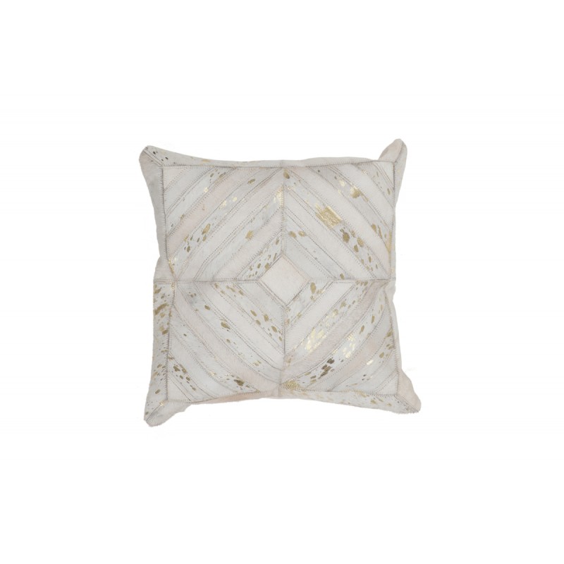 100% leather cushion ORLANDO Carré makes hand (ivory gold) - image 41555