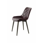 Conjunto de 2 sillas retros acolchado a EUGENIE (púrpura)