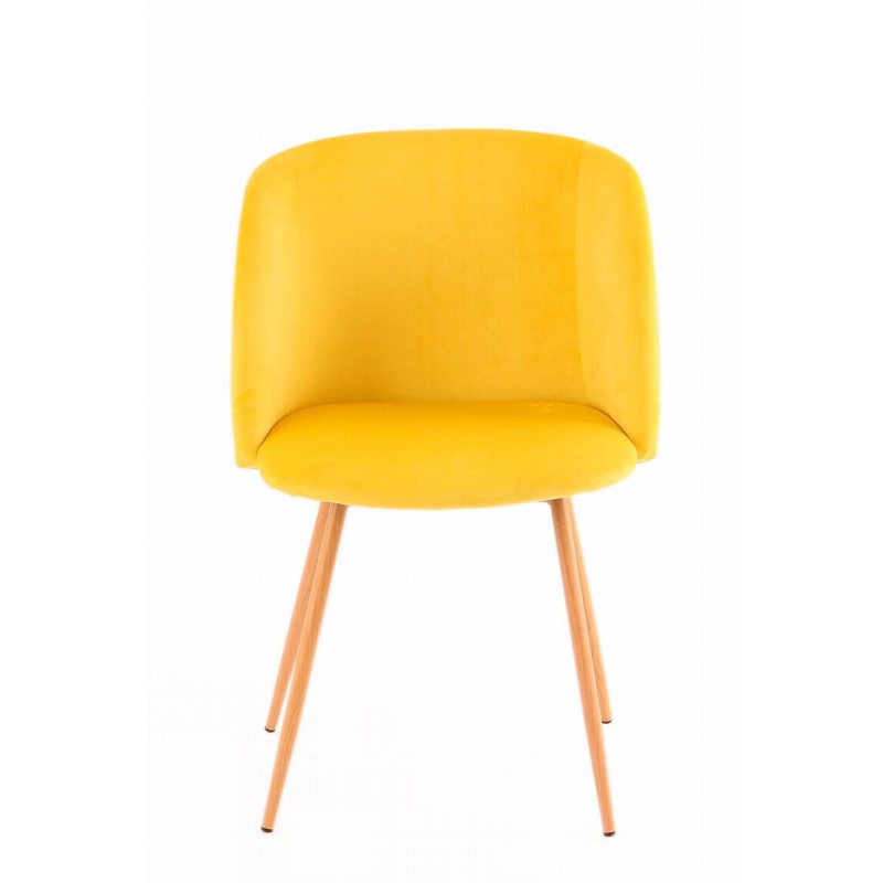 Set of 2 chairs in Velvet Scandinavian LISY (yellow) - image 42040
