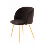 Set of 2 chairs in Velvet Scandinavian LISY (black)