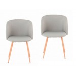 Set di 2 sedie in tessuto PAOLA scandinavo (grigio chiaro)