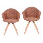 Conjunto de 2 sillas acojinadas MADISON escandinavo (marrón)