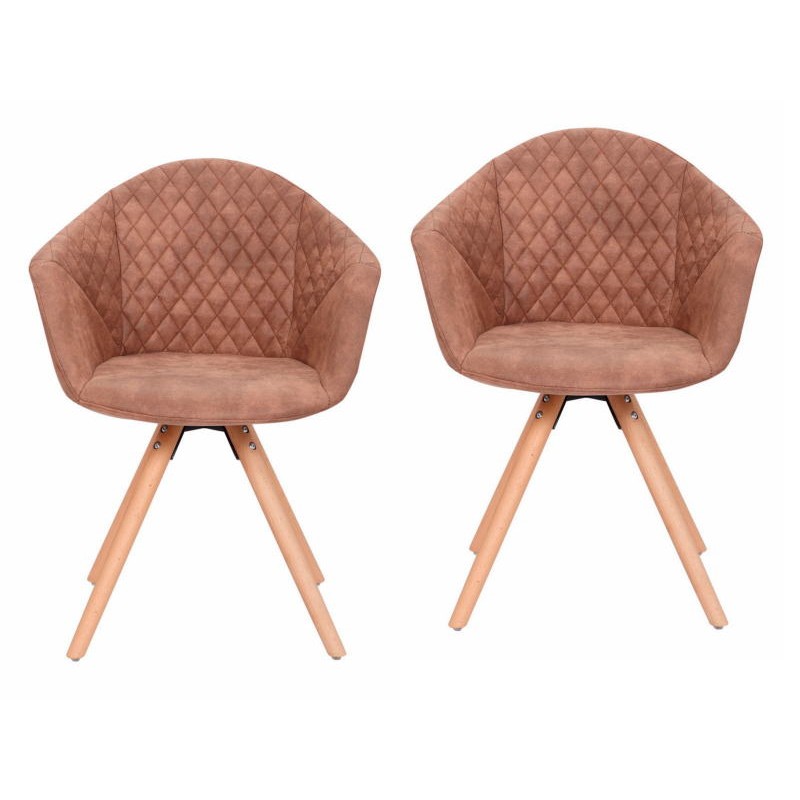 Set of 2 cushioned chairs Scandinavian MADISON (Brown) - image 42102