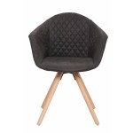 Set of 2 cushioned chairs Scandinavian MADISON (black)