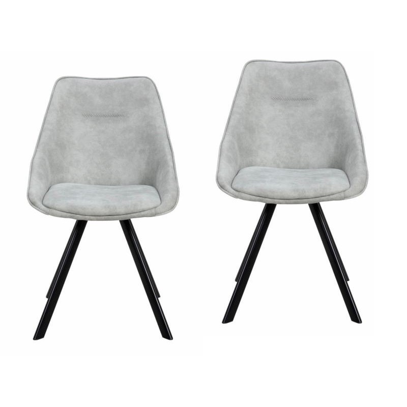 Set di 2 sedie in tessuto LAURINE scandinavo (grigio chiaro)