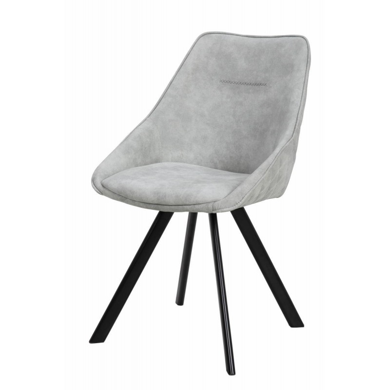 Set of 2 chairs in fabric Scandinavian LAURINE (light grey) - image 42146