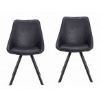 Set 2 Stühle aus Stoff skandinavischen LAURINE (schwarz)