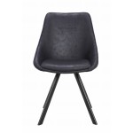 Set 2 Stühle aus Stoff skandinavischen LAURINE (schwarz)