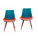 2er Set Stühle Jahrgang NELLY (blau und braun)