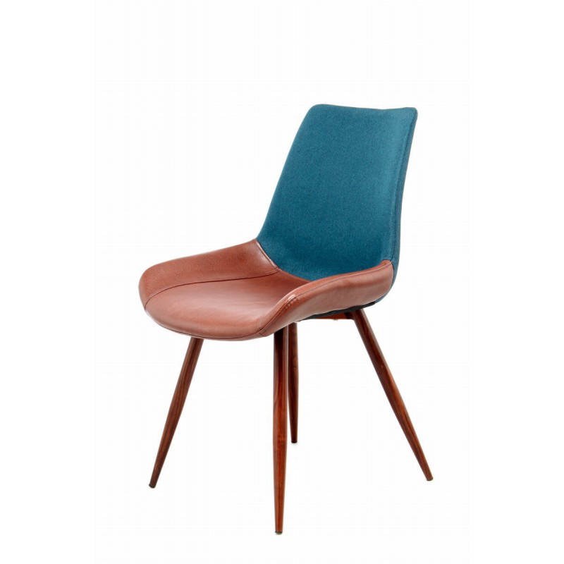 Juego de 2 sillas vintage NELLY (azul y marrón) - image 42168