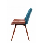 Juego de 2 sillas vintage NELLY (azul y marrón)