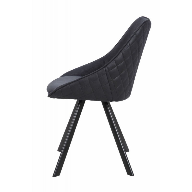Set 2 Stühle aus Stoff skandinavischen LAURINE (schwarz) - image 42193