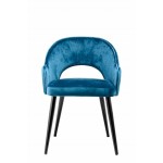 Lot de 2 chaises en tissu avec accoudoirs LEXANE (Bleu)