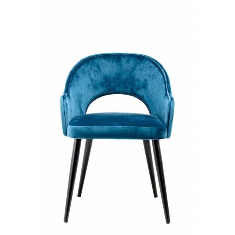 Set of 2 chairs in fabric with armrests t. (blue) - image 42227