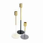 Set of 3 candle holders PARTY (gold, white, black, grey)