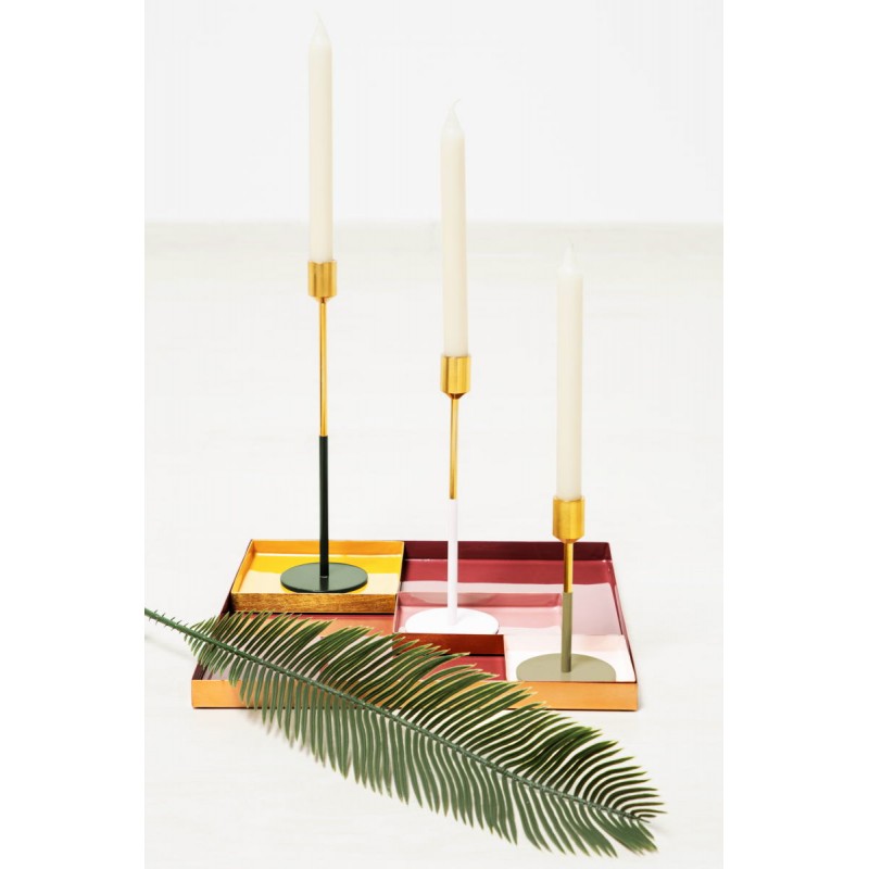 Set of 3 candle holders PARTY (gold, white, green, gray) - image 42288