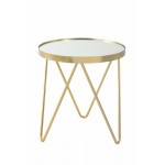 End table, end table MARILOU in glass and metal (gold)
