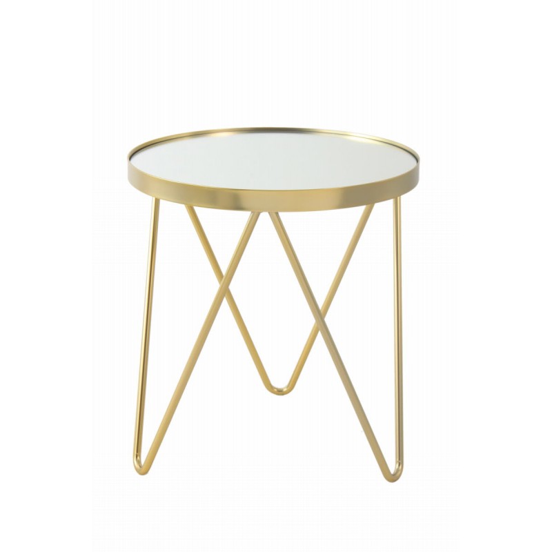 End table, end table MARILOU in glass and metal (gold) - image 42367