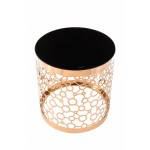 End table, end table IOLANDA stainless steel, glass (gold, black)