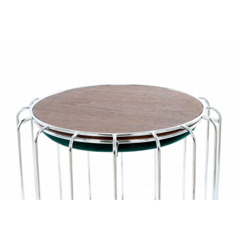 Puf, mesa de terciopelo leonado (verde, plateado) - image 42527