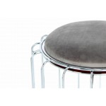 Puf, mesa de terciopelo leonado (gris, plata)