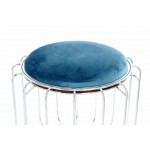 Pouf, table TAWNY velvet (light blue, silver)