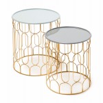 Set of 2 side Tables, the end of the couch MIRMA metal (light gray, dark gray)
