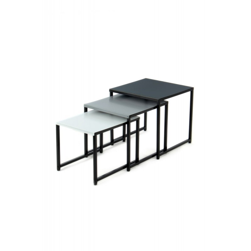 Tables gigognes ALISSA en métal (Noir, Gris Blanc) - image 42667